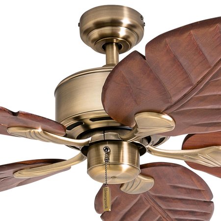 Honeywell Ceiling Fans Willow View, 52 in. Ceiling Fan with No Light, Brass 50502-40